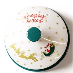 COTON COLORS Christmas In The Village Round Butter Dish